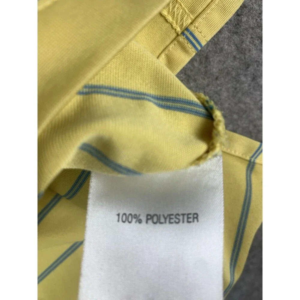 Adidas Golf Men's Polo Shirt ClimaCool, Yellow Striped, Moisture Wicking, Medium